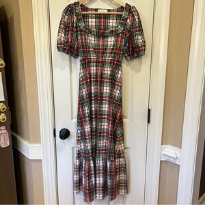 NWOT Smith & Quinn Christmas Plaid Midi Dress Small Lucy Holly Plaid